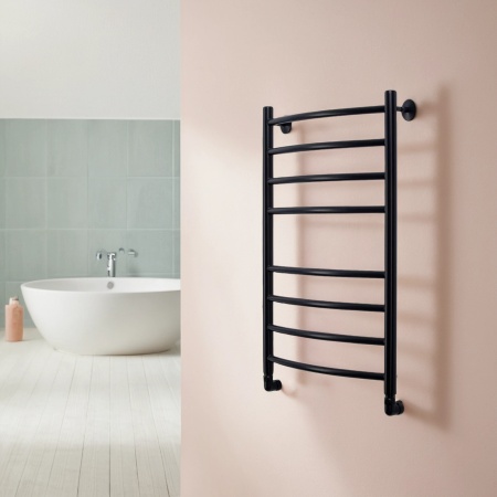 Фото Полотенцесушитель водяной Comfysan Ноуми (Noumi) W-8 80/50, черный