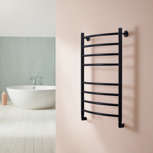 Фото Полотенцесушитель водяной Comfysan Ноуми (Noumi) W-8 80/50, черный