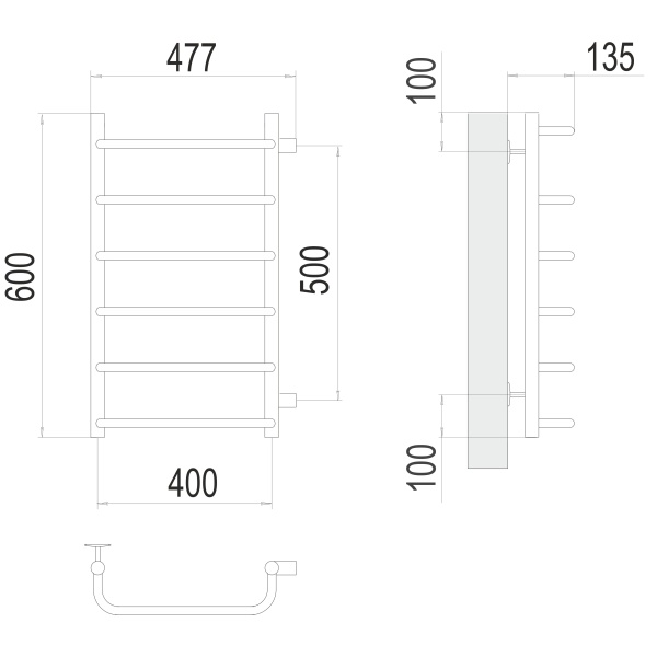 Фото Полотенцесушитель TERMINUS Эконом Стандарт П6 400х600 бп500 NEW*