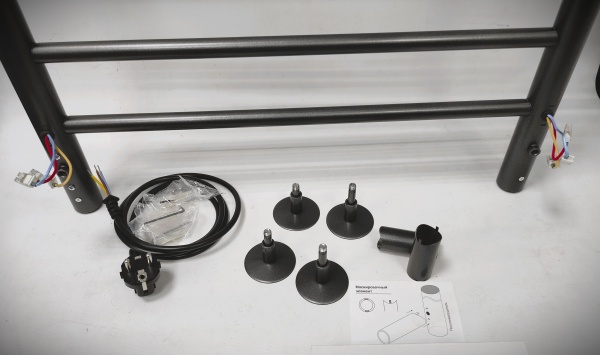 Полотенцесушитель электрический с/т Comfysan Люси (Luce) EC-10 100/50 с полкой, ТИТАНОВЫЙ ГРАФИТ - фото и схемы подключения