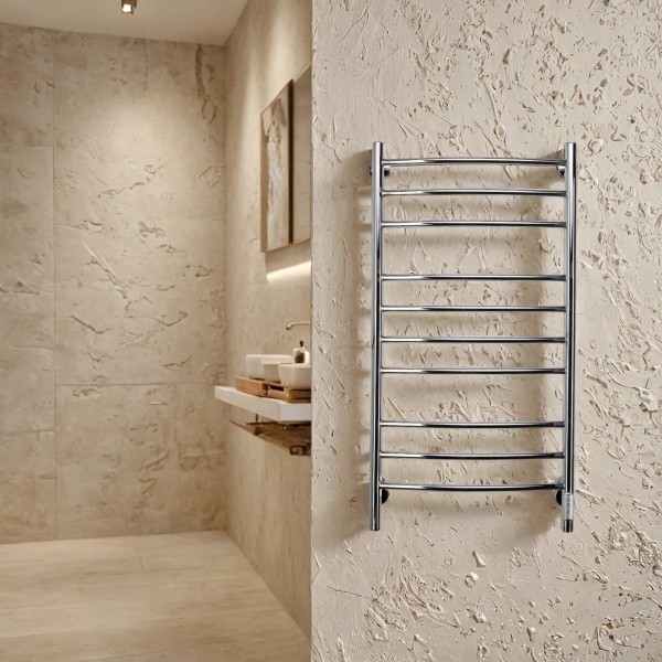 Полотенцесушитель электрический с/т Comfysan Ноуми (Noumi) EC-10 100/50, хром - фото и схемы подключения