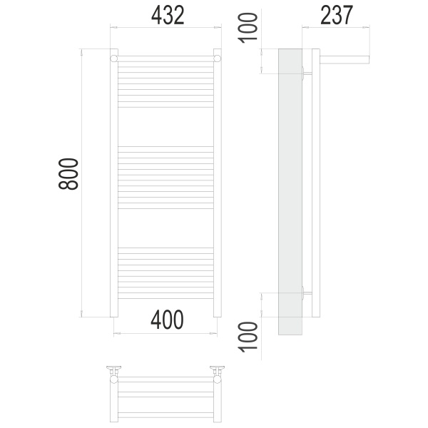 Фото Полотенцесушитель TERMINUS Стандарт Аврора с/п П16 400х800 NEW