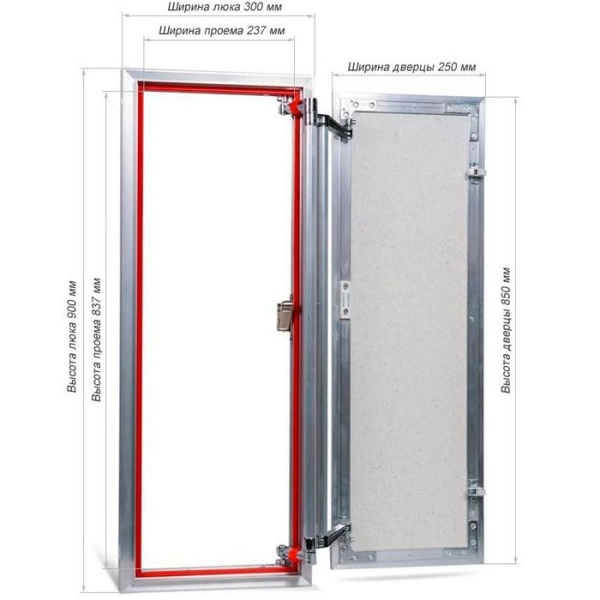 Люк под плитку ПРАКТИКА ЕВРОФОРМАТ АТР 30/90 (ш/в)