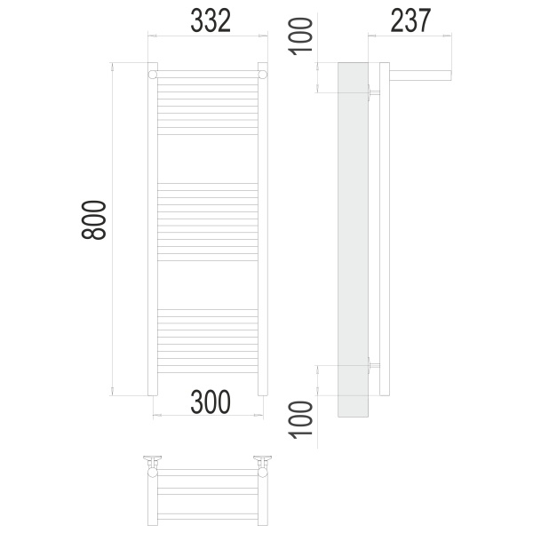 Фото Полотенцесушитель TERMINUS Стандарт Аврора с/п П16 300х800 NEW