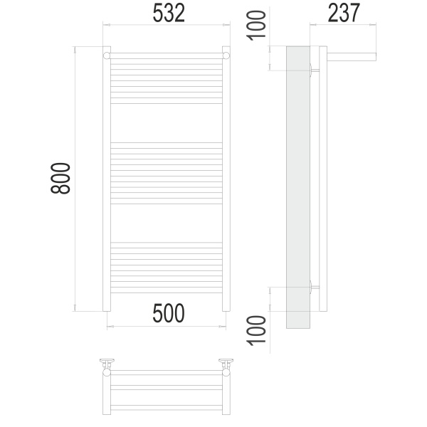 Фото Полотенцесушитель TERMINUS Стандарт Аврора с/п П16 500х800 NEW