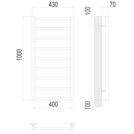 Фото Полотенцесушитель TERMINUS Стандарт Контур П9 400х1000 NEW