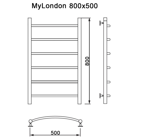 Фото Полотенцесушитель MYFREA My London 80/50