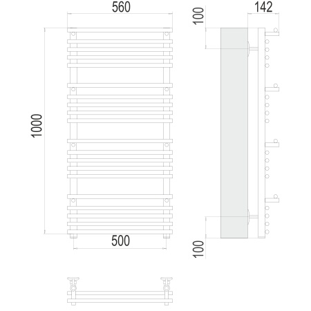 Фото Полотенцесушитель TERMINUS Стандарт Вента люкс П20 500х1000 NEW