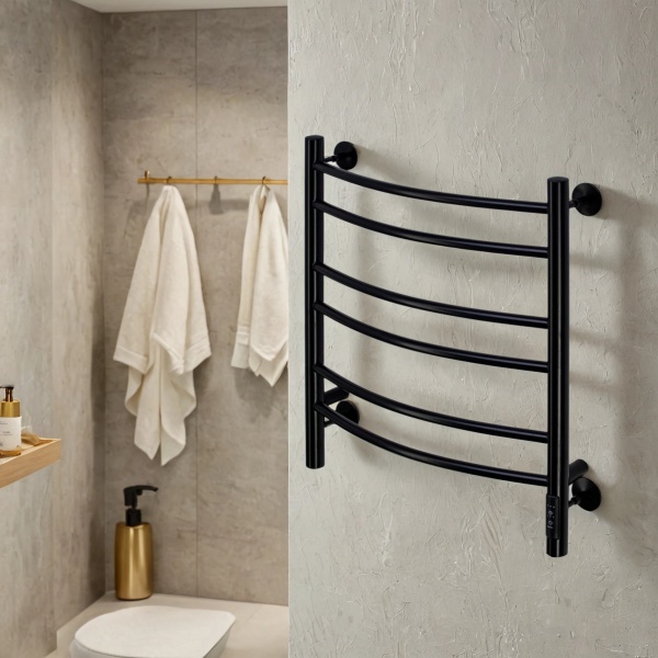 Полотенцесушитель электрический с/т Comfysan Ноуми (Noumi) EC-6 60/40, черный - фото и схемы подключения