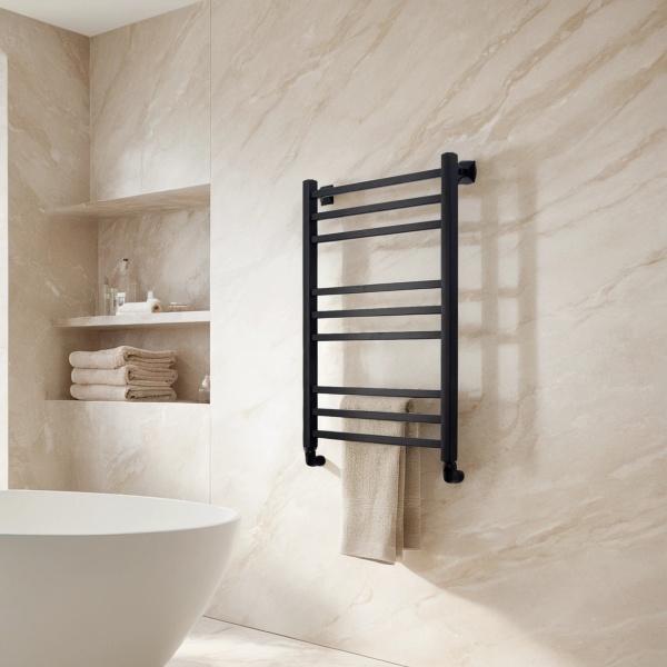 Фото Полотенцесушитель водяной Comfysan Пиоли-К (Pioli-K) W-8 80/40, черный