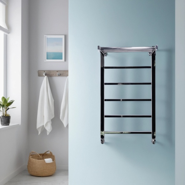 Фото Полотенцесушитель водяной Comfysan Мартэ-К (Marte-K) W-6 80/40 с полкой, хром