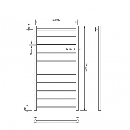 Фото Полотенцесушитель водяной Comfysan Ноуми (Noumi) W-10 100/50, белый