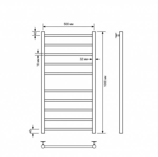Фото Полотенцесушитель водяной Comfysan Ноуми (Noumi) W-10 100/50, белый