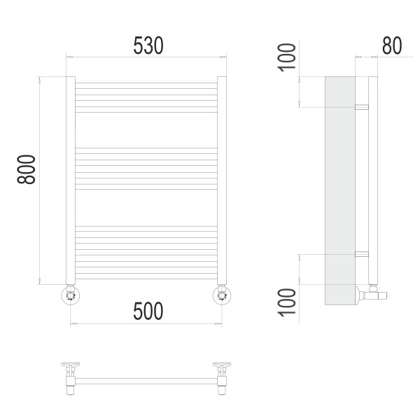 Фото Полотенцесушитель TERMINUS Люкс Сицилия П12 500х800 NEW