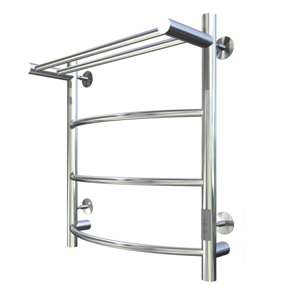 Полотенцесушитель электрический с/т Comfysan Классик (Classic) EC-4 60/50 с полкой, хром - фото и схемы подключения