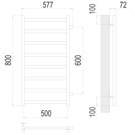 Фото Полотенцесушитель TERMINUS Эконом Аврора П8 500х800 бп600 NEW*