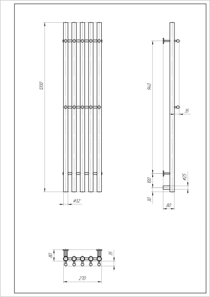 Полотенцесушитель электрический с/т Comfysan Альто (Alto) EC-5 120/24, черный ЭК - фото и схемы подключения