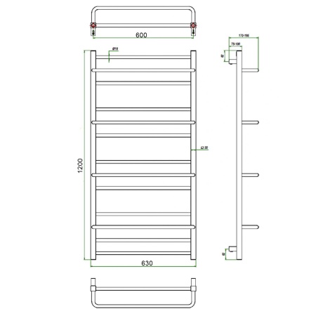 Фото Полотенцесушитель ГРОТА VISTA 63/120
