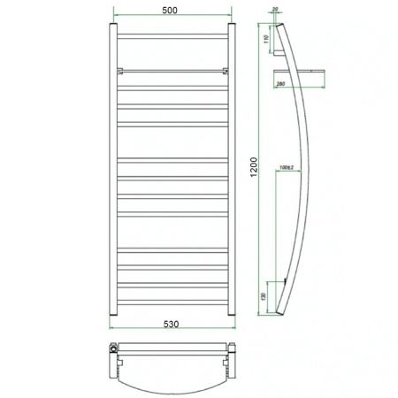 Фото Полотенцесушитель ГРОТА VELA 53/120 УЦ