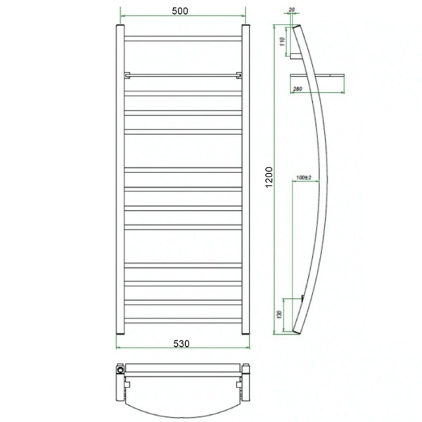 Фото Полотенцесушитель ГРОТА VELA 53/120 УЦ