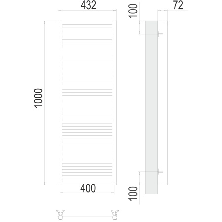 Фото Полотенцесушитель TERMINUS Стандарт Аврора П20 400х1000 NEW