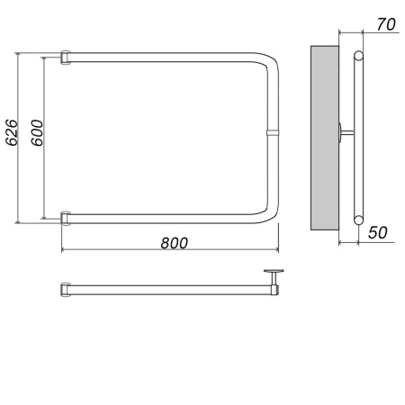 Фото Полотенцесушитель ГРОТА MODESTO 60/80(-)