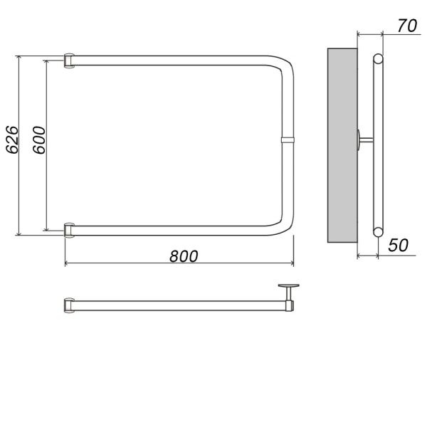 Фото Полотенцесушитель ГРОТА MODESTO 60/80(-)