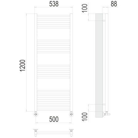 Фото Полотенцесушитель TERMINUS Люкс Альба П18 500х1200 NEW