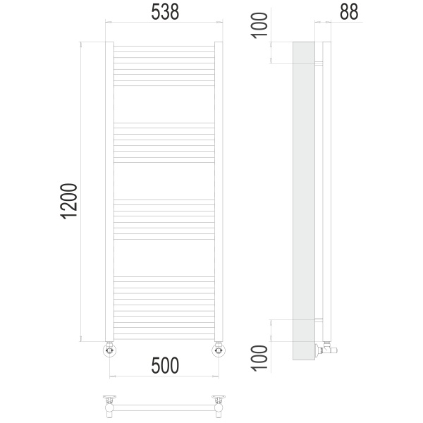 Фото Полотенцесушитель TERMINUS Люкс Альба П18 500х1200 NEW