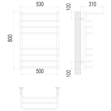 Фото Полотенцесушитель TERMINUS Стандарт Арктур П10 500х1000 NEW