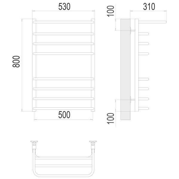 Фото Полотенцесушитель TERMINUS Стандарт Арктур П10 500х1000 NEW