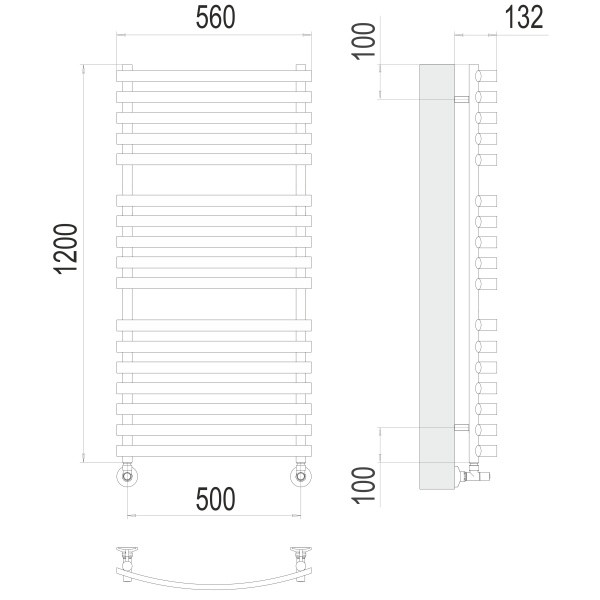 Фото Полотенцесушитель TERMINUS Люкс Капри П17 500х1200 NEW