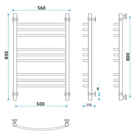 Фото Полотенцесушитель Energy Prestige 800/500