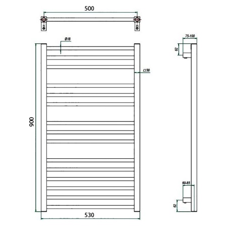 Фото Полотенцесушитель ГРОТА CLASSIC 53/90