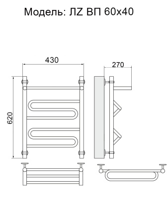 Фото Полотенцесушитель Ника ЛZ ВП 60/40