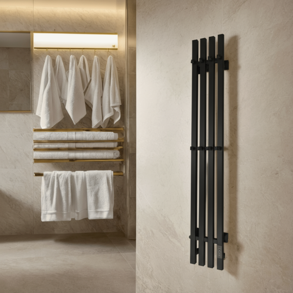 Полотенцесушитель электрический с/т Comfysan Альто-К (Alto-K) EC-4 120/18, черный ЭК - фото и схемы подключения