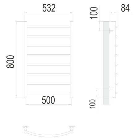 Фото Полотенцесушитель TERMINUS Эконом Классик П8 500х800 NEW УЦ