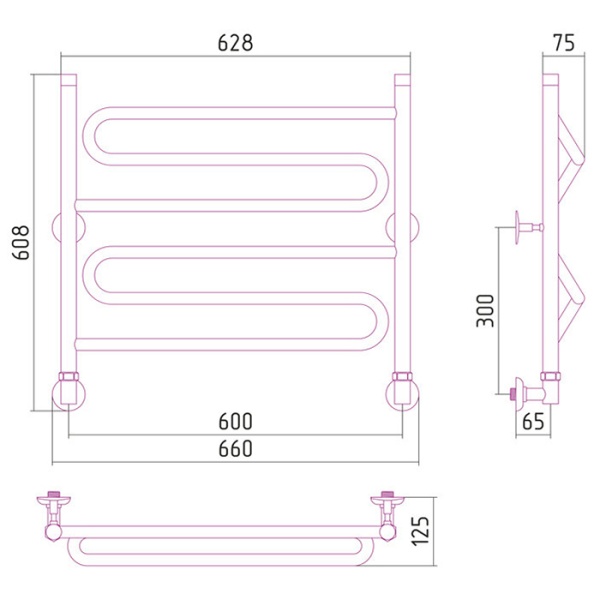 Фото Полотенцесушитель Стилье Вариация 60/60