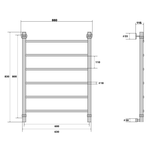 Фото Полотенцесушитель Energy Classik 800/600