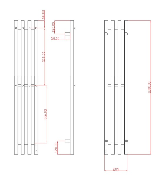 Полотенцесушитель электрический с/т Comfysan Альто (Alto) EC-4 120/18, никель, гальваника выбрать и сравнить в шоуруме или в онлайн магазине