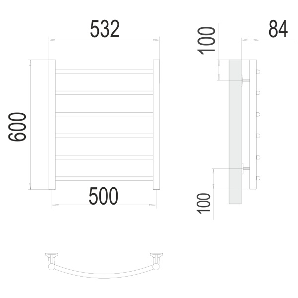 Фото Полотенцесушитель TERMINUS Эконом Классик П6 500х600 NEW