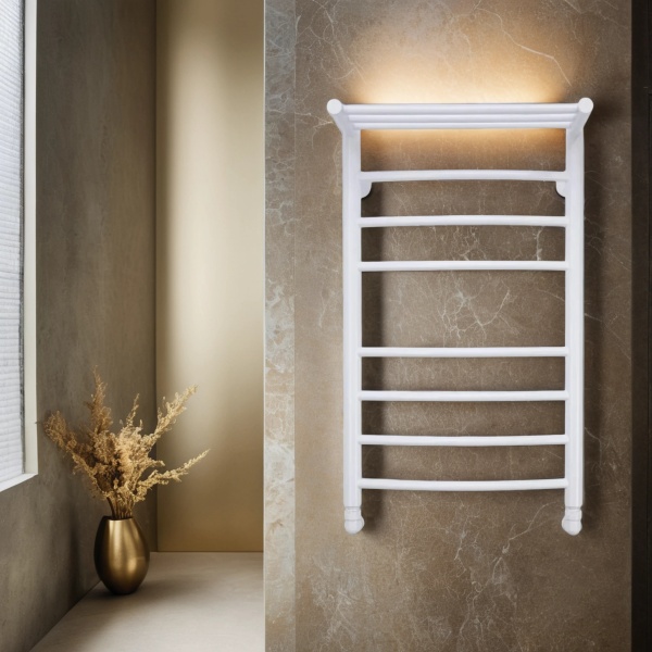 Фото Полотенцесушитель водяной Comfysan Люси (Luce) W-8 80/50 с полкой, белый