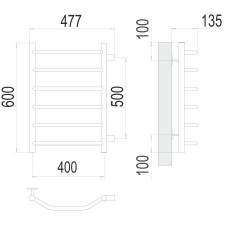 Фото Полотенцесушитель TERMINUS Эконом Виктория П6 400х600 бп500 NEW