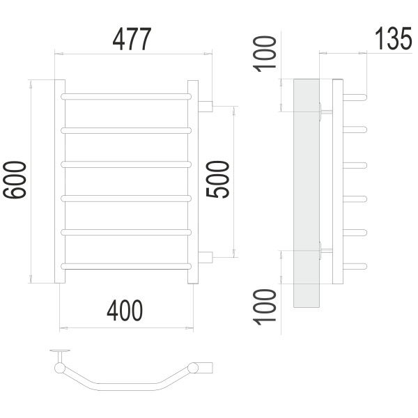 Фото Полотенцесушитель TERMINUS Эконом Виктория П6 400х600 бп500 NEW