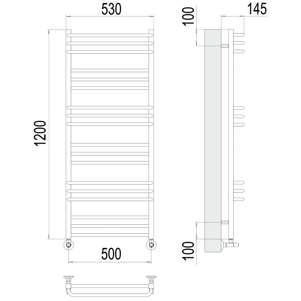 Фото Полотенцесушитель TERMINUS Люкс Соренто П18 500х1200 NEW