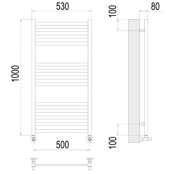 Фото Полотенцесушитель TERMINUS Люкс Грета П13 500х1000 NEW