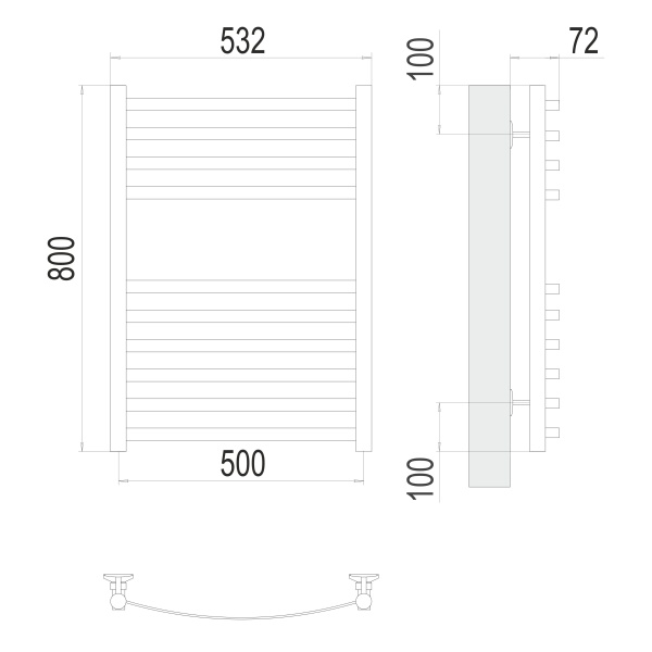 Фото Полотенцесушитель TERMINUS Стандарт Авиэль П10 500х800 NEW