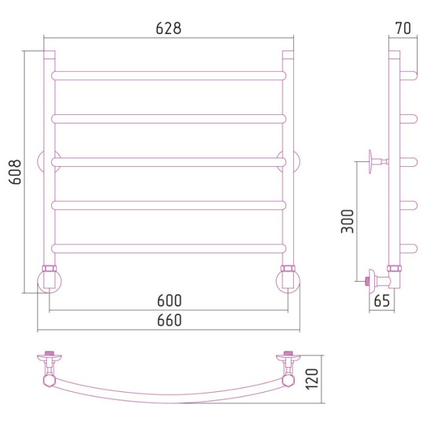 Фото Полотенцесушитель Стилье Аксиома 60/60
