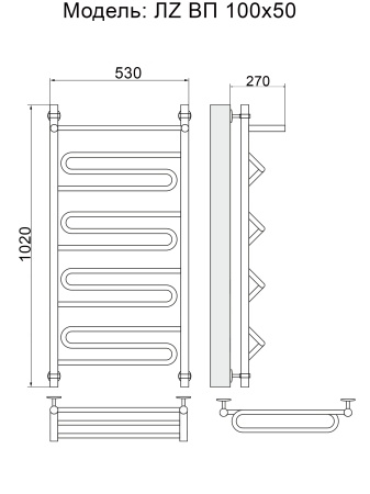Фото Полотенцесушитель Ника ЛZ ВП 100/50