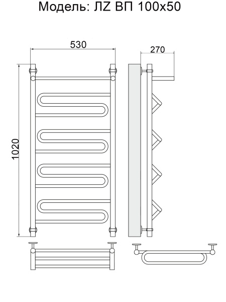 Фото Полотенцесушитель Ника ЛZ ВП 100/50